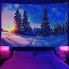 Snow Large Wall Art Blacklight Poster UV Reactive Tapestry Wall Hanging Fabric