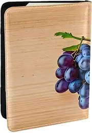 [GaxfjRu] Grape Pattern Print Leather Passport Holder Covers Case, Waterproof Travel Wallet Passport Holder for Women Men, Black, One Size