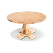 Gloriosa Round Dining Table 135cm Pedestal Solid Mango Timber Wood - Honey Wash