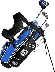 G1 Series Blue Kids Golf Club Set| Golf Clubs and Sets for Height 4'8"-5'2"| Complete Golf Club Sets w/a Golf Driver, Putter & Golf Bag| Young Men & Women Golf Clubs Ages 8-12