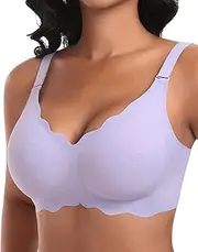 [Cavotor] Non Wired Bras for Women Seamless Support Wireless Bra for Large Breasts Comfort Soft Bras Ladies T Shirt Bralettes with Extra Extender