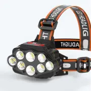 8 LED USB Rechargeable Head Light Headlamp Waterproof