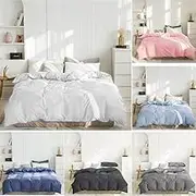 100% Cotton Percale 1000TC Bed Quilt Duvet Doona Cover Bedding Set, INCL- Quilt Cover | Pillowcase (Sky Blue, Double)