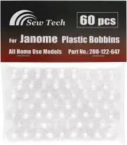 Sew Tech 60pcs Bobbins for Janome 2212 HD3000 HD1000 Magnolia 7330 JW8100 MC500E