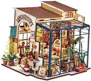 TENOL DIY Miniature Dollhouse Kits, Garden House Tiny House Building Set, Mini House Model DIY Craft Flower Shop Model for Kids,
