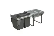 ELITE Domestique 40L Triple Slide Out Bottom Mounted Concealed Waste Bin (for 45cm cupboard) - includes Door Bracket