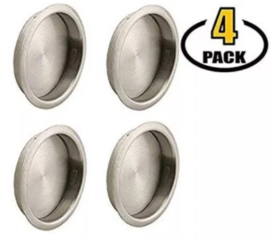 NEW Nuk3y Easy Snap-In Closet Door Finger Pull 2-1/8" 4-pack Satin Nickel NWT
