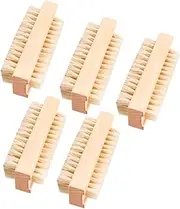 WOFASHPURET 5Pcs Walnut Wood Cleaning Brush Household Pig Mane Nail Brush for Hand Washing Exfoliating and Dirt Removal for Home Use and Grooming Tasks