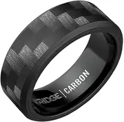 The Ridge Tungsten Rings For Men - Mens Wedding Band - Strong, Durable, and Scratch-Resistant Beveled Ring With Silicone Band