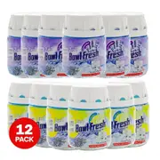 Pack of 12 -Bowl Fresh Automatic Toilet Bowl Cleaner 6 x 255g Fresh Lemon & 6 x 255g Lavender