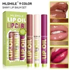 3PCS/set Push-Up Lipstick Solid Lip Gloss Moisturizing Pearl Mirror