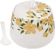 OFFSCH 1 Set Ceramic Seasoning Jar Elegant Kitchen Condiment Storage Container for Salt Pepper Sugar Spices Dustproof Design for Home Restaurant Buffet Use