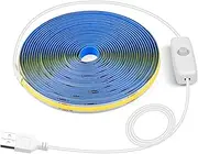 Weforu 5V COB LED Strip Lights USB for TV, 3000K Ultra Bright Flexible Backlight for Under Cabinet Shelf (Warm White 1M)
