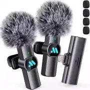 Leettus 2pcs Lavalier Wireless Microphone for iPhone iPad Wireless Microphone...