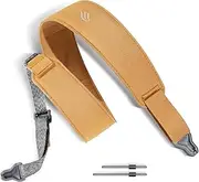 ENYA Magnetic Strap for Guitar, Bass and Ukulele - Quick Release Adjustable One Handed Leather Texture Strap