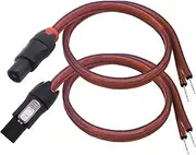 YARCHONN Speakon Speaker Male Bare Wire Cable Open End, Speakon Connector Adapter to Pigtail Wire, 1.64FT Speaker Wire Audio Cord to Speakon Connector Twist Lock for Audio Devices (2pcs) (Male)