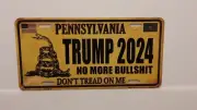 PENNSYLVANIA DON'T TREAD ON ME TRUMP 2024 N.M.B. METAL AUTO TAG PLATE CUSTOM
