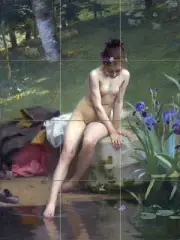 The Little Shepherdess Tile Mural Kitchen Bathroom Wall Backsplash Art