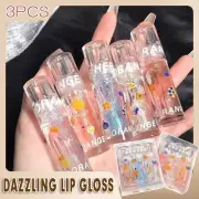 3X Hydrating Lip Care Gloss Oil Transparent Liquid Balm Moisturizing Shine Plump