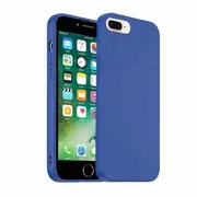 For Apple iPhone 7 Plus / 8 Plus Silicone Silky Soft Case with Microfiber TPU Ultra Slim Anti Scratch Shockproof Cover (Blue)