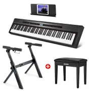 Donner DEP-20 Portable Keyboard Piano 88-Key Weighted with Sustain Pedal - Piano + Bench + Stand