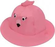 [COMPUKAS] 2-3yrs Boys and Girls Sun Protection Hat Cartoon Cap Flamingo Design 50cm Circumference Outdoor Sun Blocking Cap Wrinkle-Resistant and Shape Retaining Material Pink