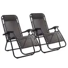 Gardeon 2PC Zero Gravity Chair Folding Outdoor Recliner Adjustable Sun Lounge Ca
