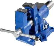 Bench Vise 6 Inch, Double Swivel Rotating Heavy Duty Vise Head/Body Rotates 360°