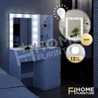 Dressing Table Mirror 12 LED Bulbs Vanity Makeup Desk Drawer Organizer White