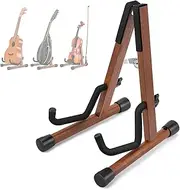 Donner Wood Ukulele Stand Mini Guitar Stand for Small Musical Instruments，Violin Stand with Bow, Mandolin Floor Stand Folding A Frame Holder for Concert Soprano Tenor Ukulele，Banjo