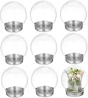 10pcs DIY Transparent Snow Globe Candy Container with Lid Multi Functional Sweets Bottle for Christmas Tree Decorations Wedding Party Favors and Capacity