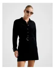 [Forever New] Tess Long Sleeves Cord Mini Dress in Black