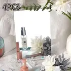 4x Mirror Sticker Easy to Install Frameless Wall Mirror Mirror Sheets for Wall