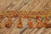 Conso TASSEL FRINGE 3" BURNT-ORANGE/BEIGE-ECRU Drapery Fabric Trim Price Per YD