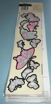 Crafts - Seitec Iron-On Velour Fabric Transfer Butterflies #9735 NOS New Bright