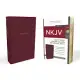 NKJV, Reference Bible, Center-Column Giant Print, Leather-Look, Burgundy, Red Letter Edition, Comfort Print