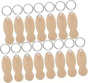 HONMEET 15Pcs Bamboo Key Ring Trolley Tokens Shopping Trolley Release Key Portable Keychains for Change Convenient Token Removers for Daily Use
