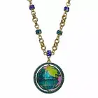 Ritzy Couture "World Around Us" Spinning Earth Globe Travel Necklace (Goldtone)