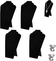 [Le Vechtoo] Multiple Portable Large Black Velvet Necklace Display Bust Jewelry Stand Selling Paparazzi Photography Vendor Long Chain Folding Tall Easel Frame Craft Show Retail Store Sale Holder Foldable Panel Set