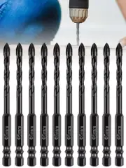 10 Pcs Triangle Drill Bit Set Diamond Set For Tile Concrete Brick Glass Plasti⇝