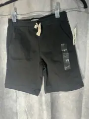 Epic Threads Knit Shorts Kids 5 Deep Black Drawstring Elastic Waist