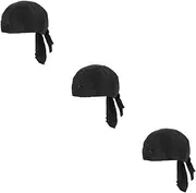 [Healifty] 3pcs Cotton Chef Hat for Men Kitchen Cooking Hat Portable Serving Stylish Restaurant Uniform Chef