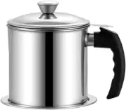 Grease Container Cooking Oil with Fine Mesh Strainer, 1.3 L Cooking Oil Can with