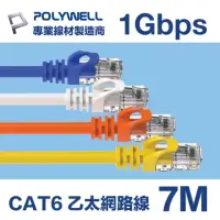 在飛比找momo購物網優惠-【POLYWELL】CAT6 乙太網路線 UTP 1Gbps