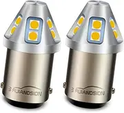 Ruiandsion 2pcs BA15D LED Bulb 6V 12V 24V Warm White 1004 1076 1130 1142 1176 LED Light Bulbs 6-30V Replacement for RV Car Camper Tail Boat Interior Lights, Non-Polarity