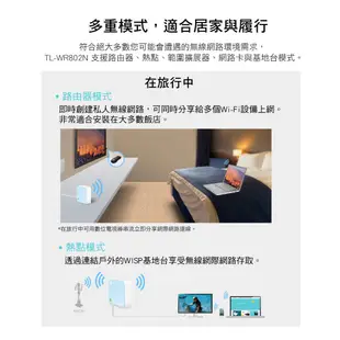 【折扣碼優惠】TP-Link TL-WR802N 300Mbps 口袋型可攜式 微型路由器 WR802N 三年保固