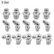 M8 Zinc Plated Straight 45 90 Degree Angle Grease Nipples Kit for Car 5 Set
