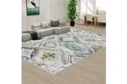 Style Pattern Grey Creamy Floor Area Abstract Rug Modern Large Carpet