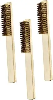 iplusmile 3Pcs Removal Brush with Wooden Handle Scratch Brush for Efficient Cleaning of Dust and Burrs for Mechanical Parts and