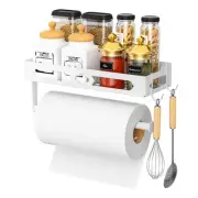 MAYZOLOP Paper Towel Holder with Shelf One Hand Tear Paper Towel Holder Wall ...
